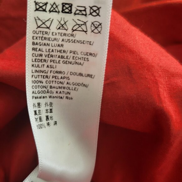 Topshop red orange leather skirt - Picture 6 of 7